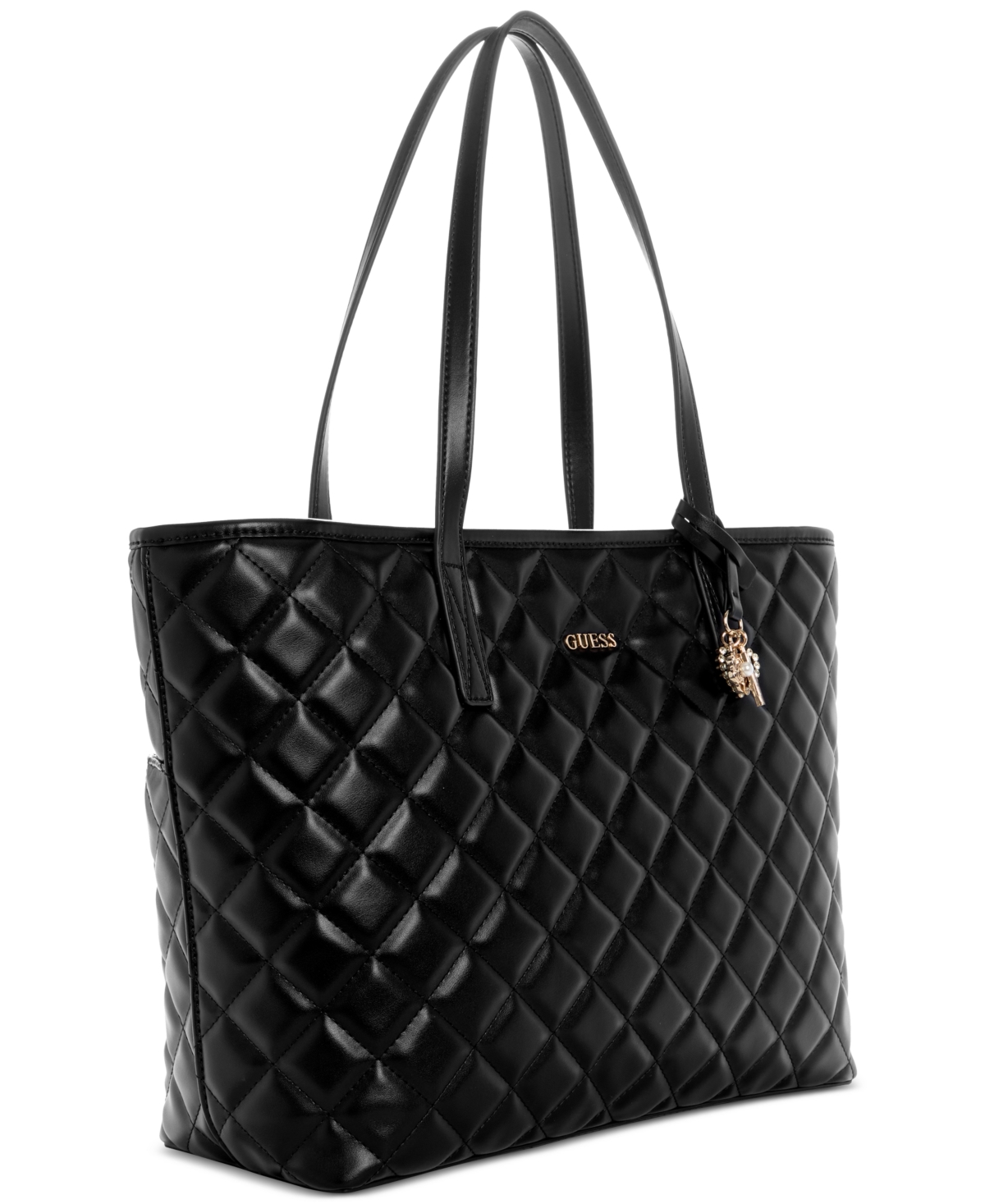 Guess Tinsley Extra Large Quilted Tote Bag In Black