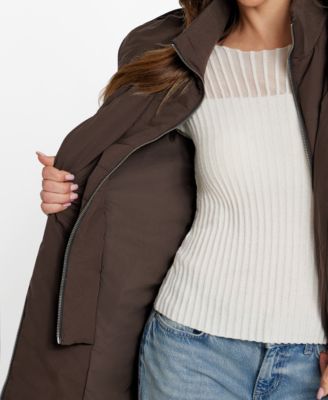 Women's Asymmetric Zip-Front Hooded Puffer Coat