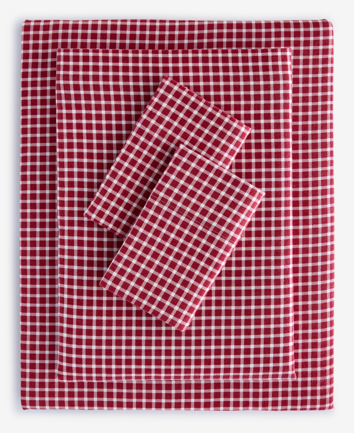Charter Club Solid Flannel Cotton 4-pc. Sheet Set, King, Exclusively At Macy's In Red