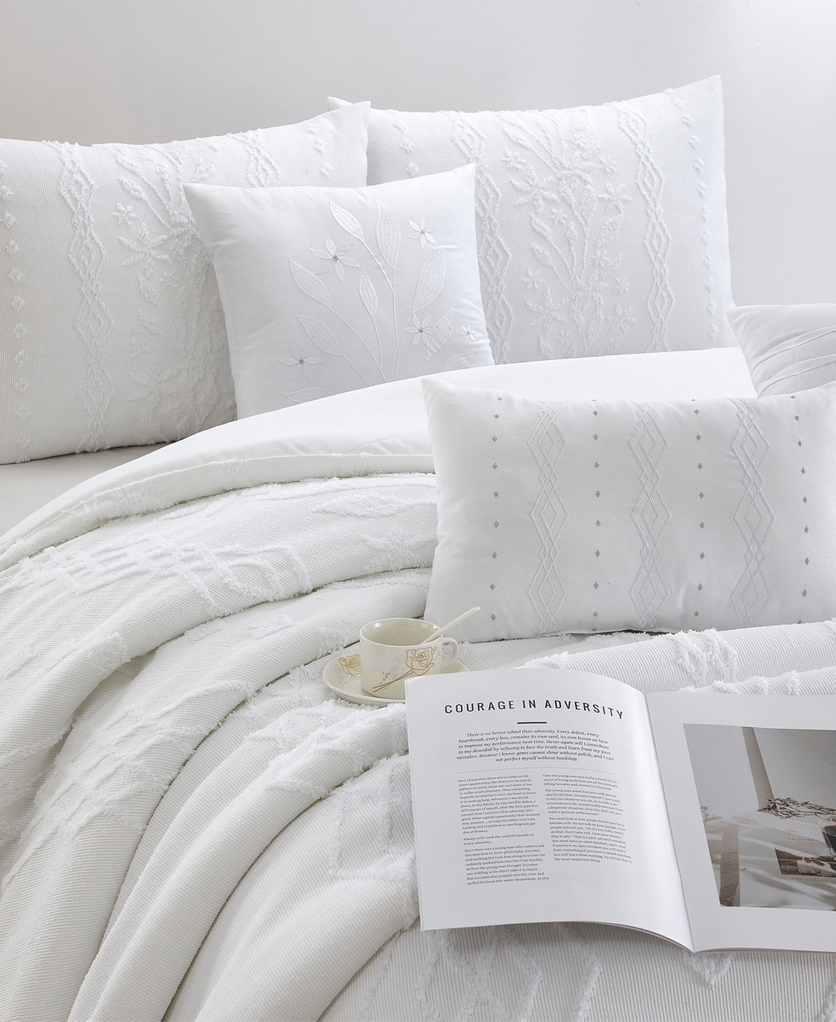 Stratford Park Lexia Leaves 7-pc. Comforter Set, California King In White