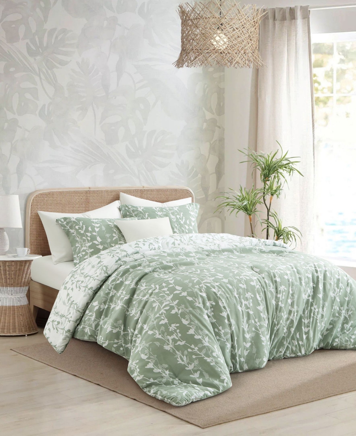 Stratford Park Millie Leaves 3-pc. Comforter Set, Queen In Green