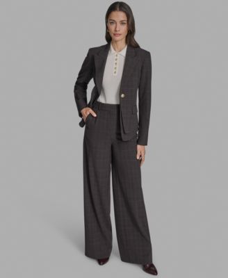 Women's Plaid Double-Hem Blazer