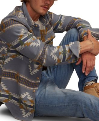 Men's Long Sleeve Southwestern Pattern Humbolt Button-Front Shirt