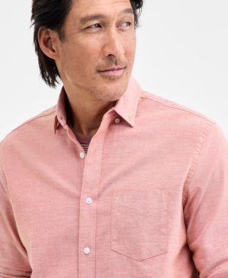 Men's Solid Stretch Oxford Cotton Shirt, Created for Macy's