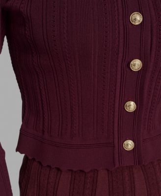 Women's Textured-Knit Cropped Cardigan