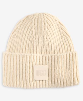 Women's Chunky Rib-Knit Logo-Patch Beanie