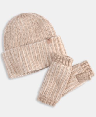 Chunky Plaited Beanie & Fingerless Gloves, 2-Piece Set