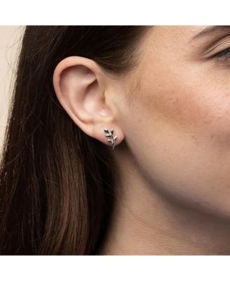 Sterling Silver Olivia Leaf Necklace & Stud Earrings Set