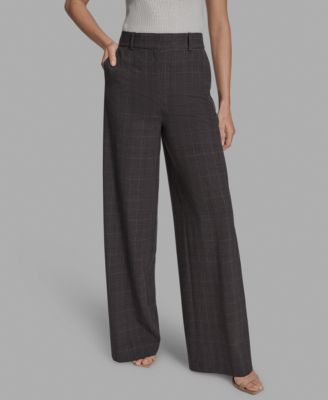 Women's Plaid Wide-Leg Trousers