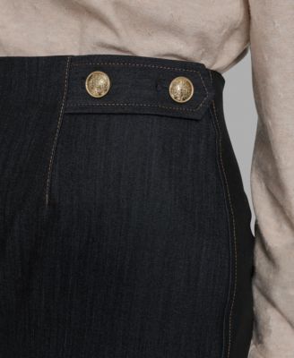 Women's Denim Waist-Tab Mini Skirt