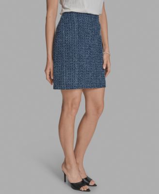 Women's Cotton Tweed Mini Pencil Skirt