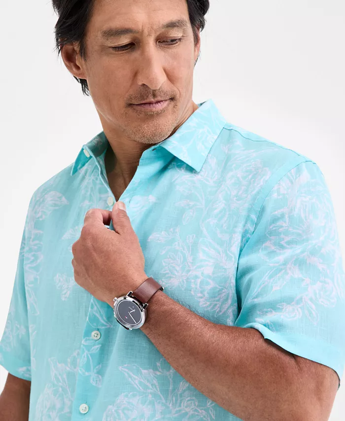 Men's Casa Regular-Fit Floral Button-Down Linen Shirt - thumbnail 3