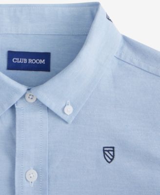 Men's Regular-Fit Stretch Heritage Crest-Embroidered Button-Down Oxford Shirt, Macy's Exclusive 