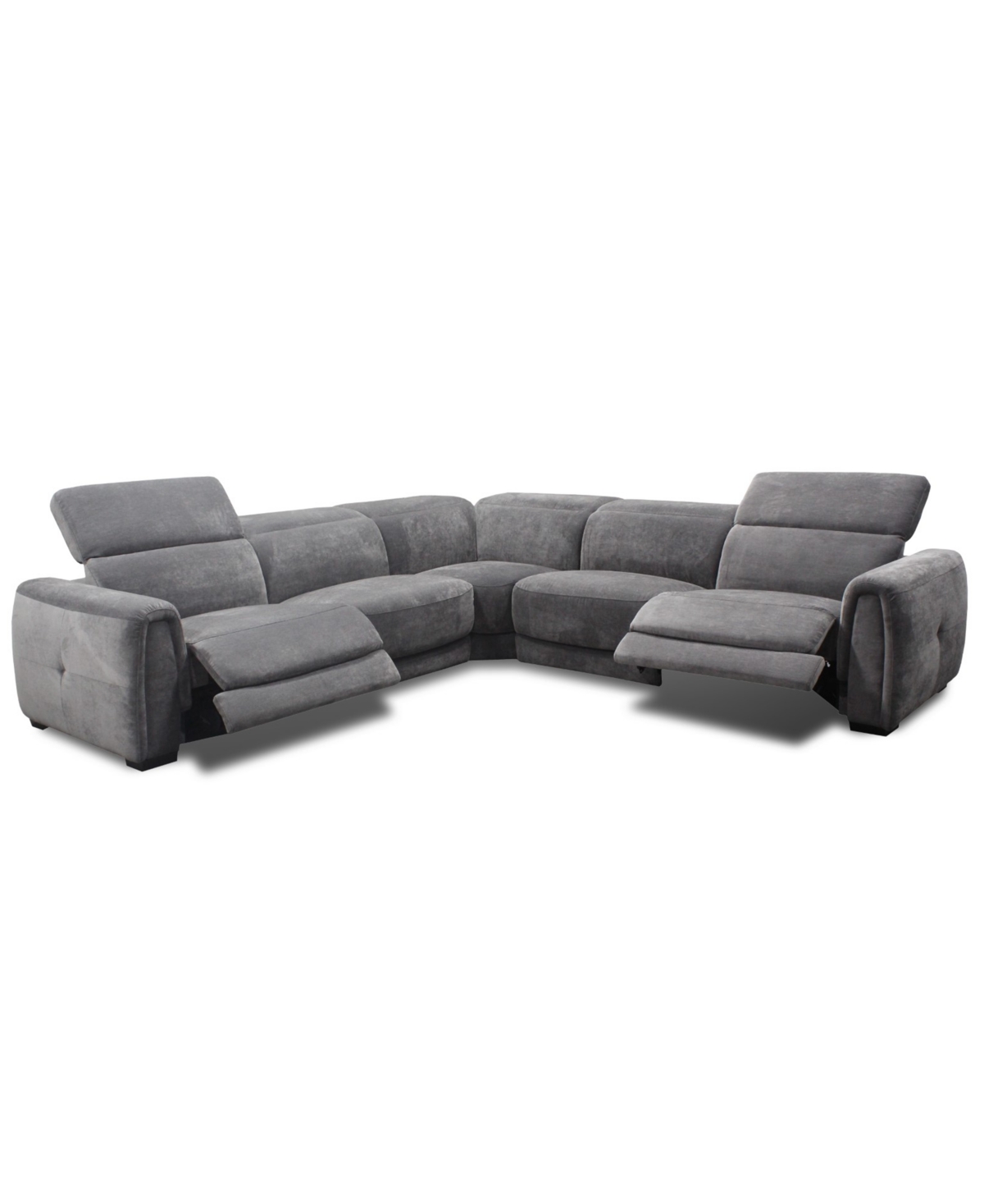 Macy's Brownell 5-pc. L-shape Sectional With 2 Power Motion Chairs, Exclusively At  In Gray
