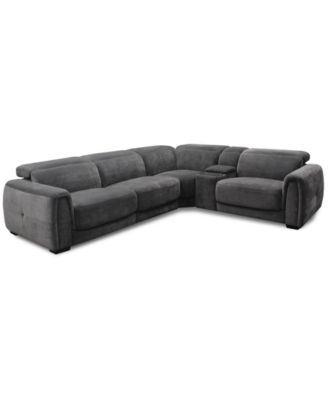 Furniture - Brownell 5-Pc. L-Shape Sectional with 3 Power Motion Chairs & 1 Console