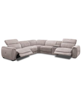 Brownell 6-Pc. L-Shape Sectional with 3 Power Motion Chairs & 1 Console, Exclusively at Macy's