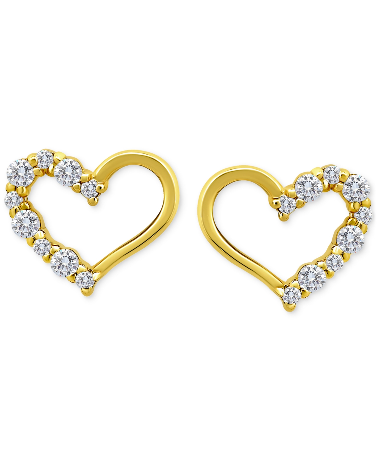 Giani Bernini Cubic Zirconia Open Heart Stud Earrings In 18k Rose Gold-plated Sterling Silver, Macy's Exclusive (a In Gold