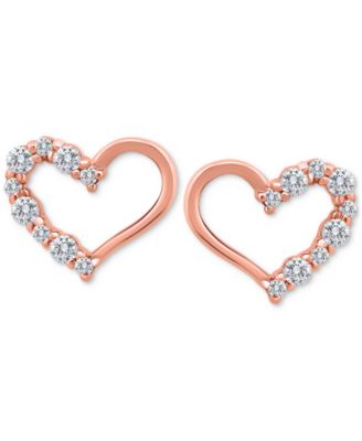 Giani Bernini - Cubic Zirconia Open Heart Stud Earrings in 14k Rose Gold-Plated Sterling Silver