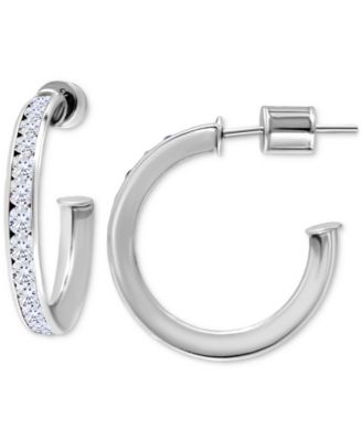 Giani Bernini - Cubic Zirconia Channel Set Small Hoop Earrings