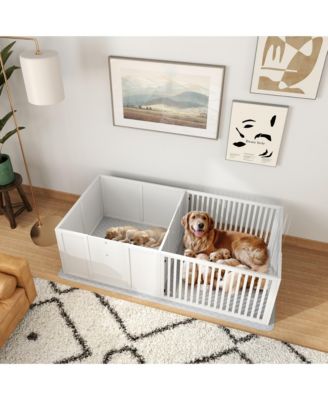 Whelping Box for Dogs with Waterproof Pad & Adjustable Door