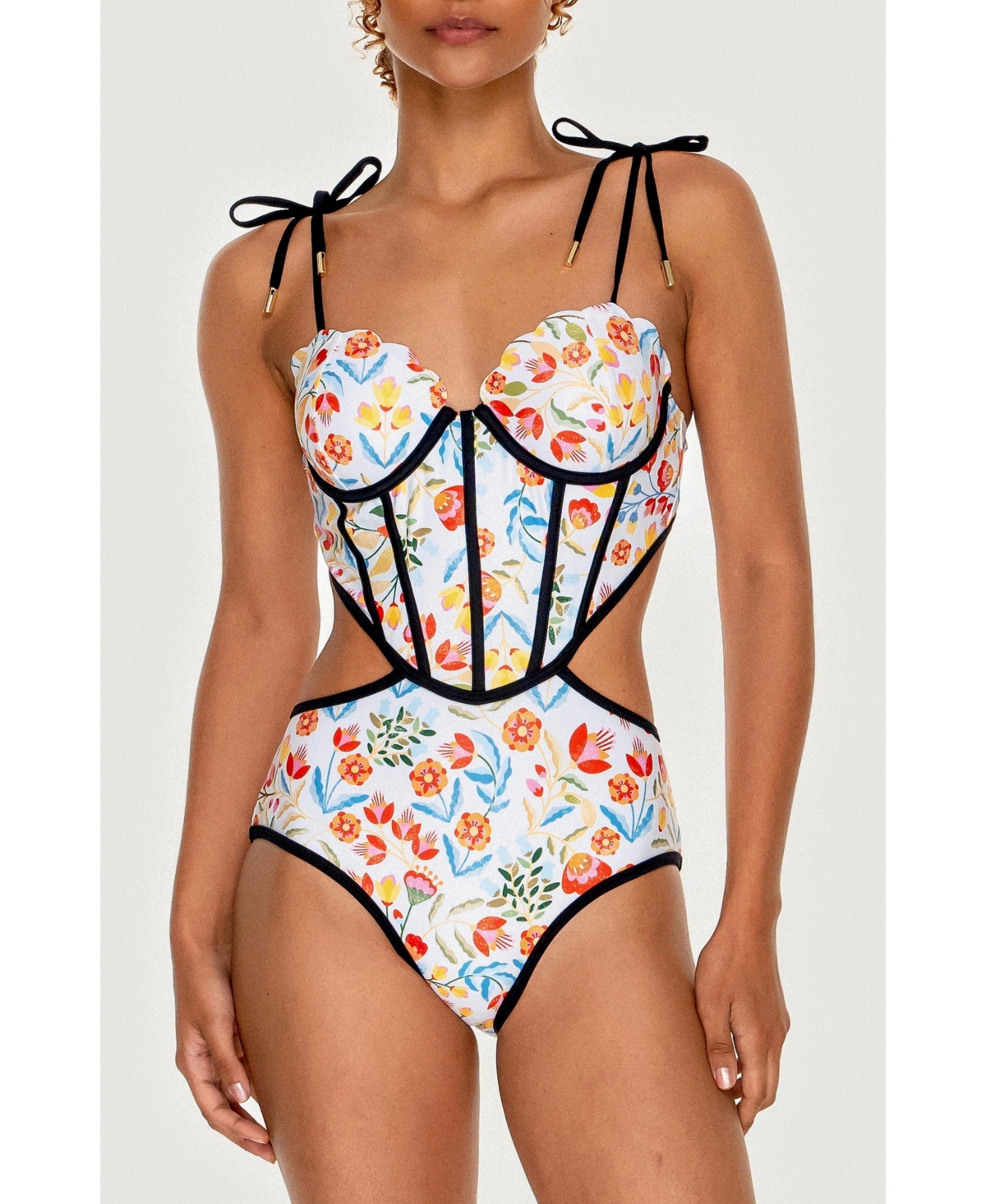Women's White Bloom One-Piece Swimsuit