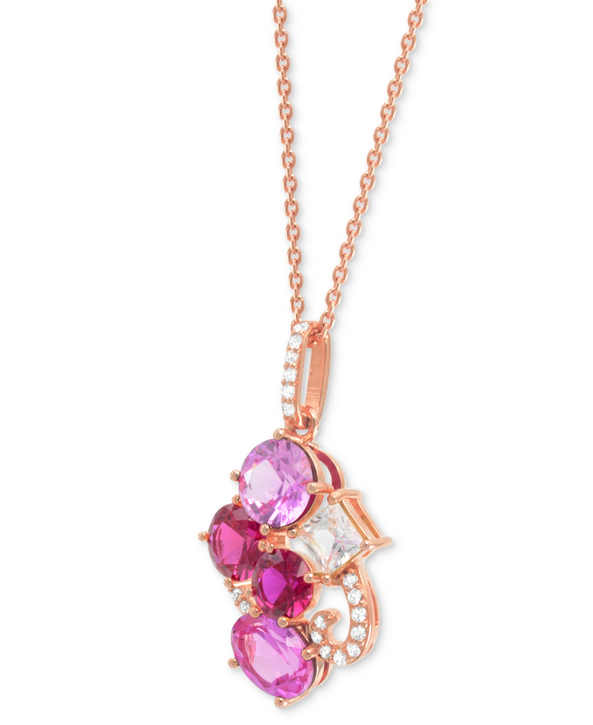 Macy's Multi-gemstone 4-1/2 Ct. T.w. Statement Pendant In 14k Gold-plated Sterling Silver In Gold