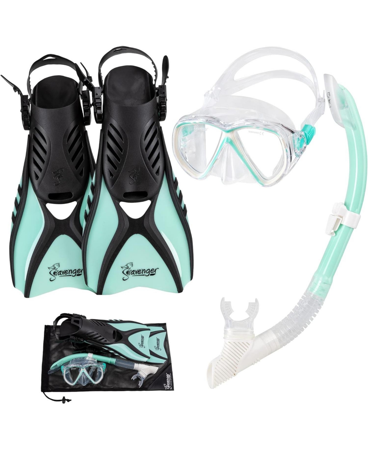 Hanalei Anti-Fog Snorkeling Set - Soft Lavender / M - Mint cream