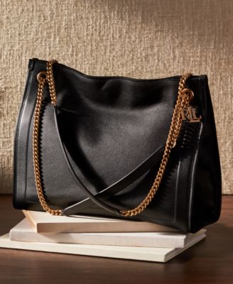 Lauren Ralph Lauren Pebbled Leather Large Bradley Tote Bag