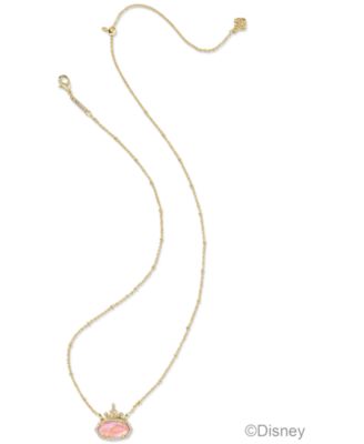 Disney Elisa Princess Colored Iridescent Abalone Pendant Necklace 14K Gold Over Brass