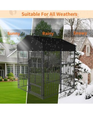 Giant Tall Uptown Welded Outdoor Dog Kennel Playpen Pet Animal Run Crate w/ Roof