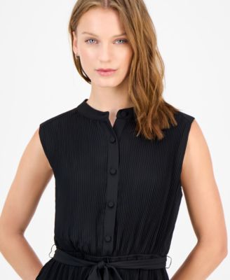 Women's Sleeveless Collared Sheath Dress