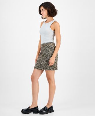 Women's Leopard-Print Slim Mini Skirt