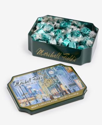 Marshall Field's Holiday Clock Tin Milk Mint Chocolates, 14 Oz