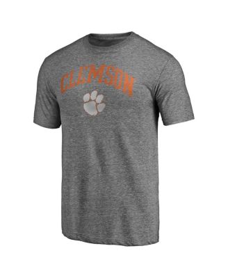 Mto Label Men's Heather Gray Clemson Tigers Arched City Tri-Blend T-Shirt
