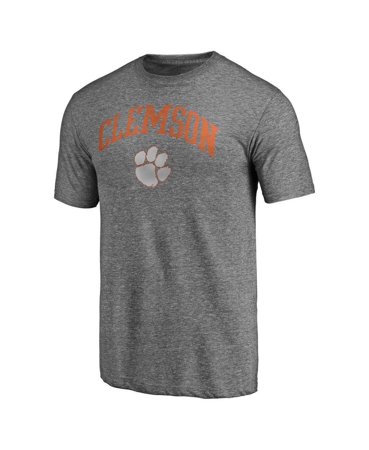 Fanatics Mto Label Men's Heather Gray Clemson Tigers Arched City Tri-blend T-shirt In Gray