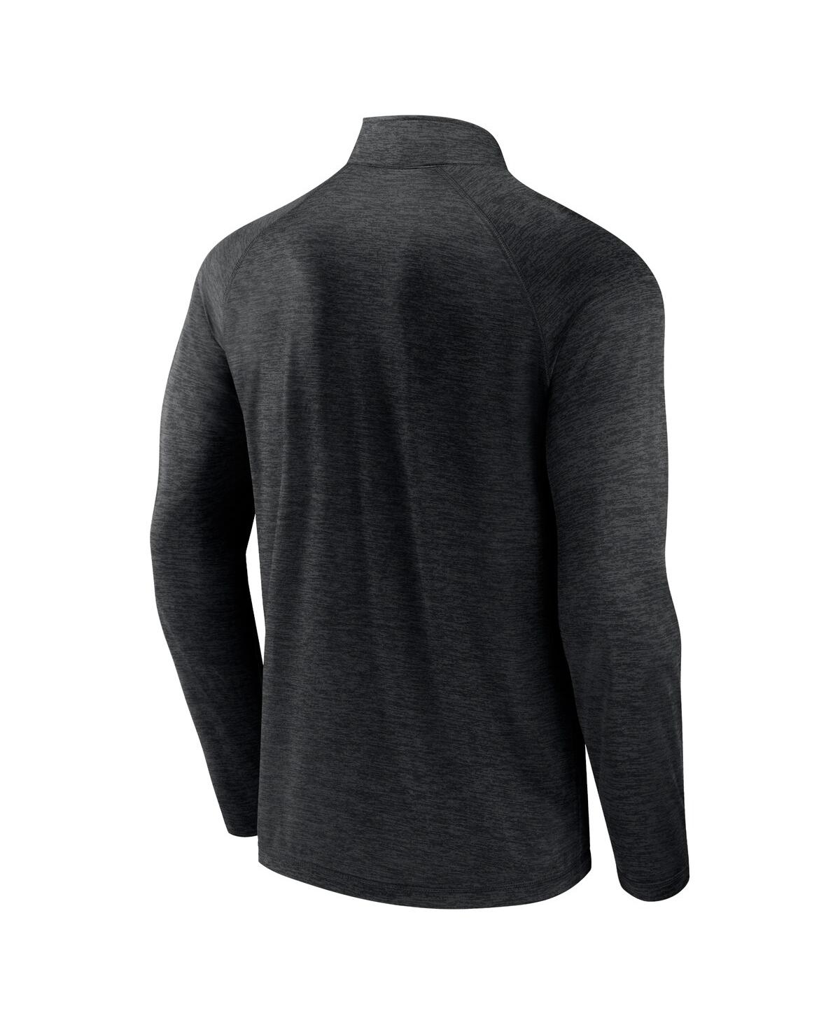 Fanatics Men's Charcoal Texas A&m Aggies Primary Logo Raglan Quarter-zip Hoodie In Black