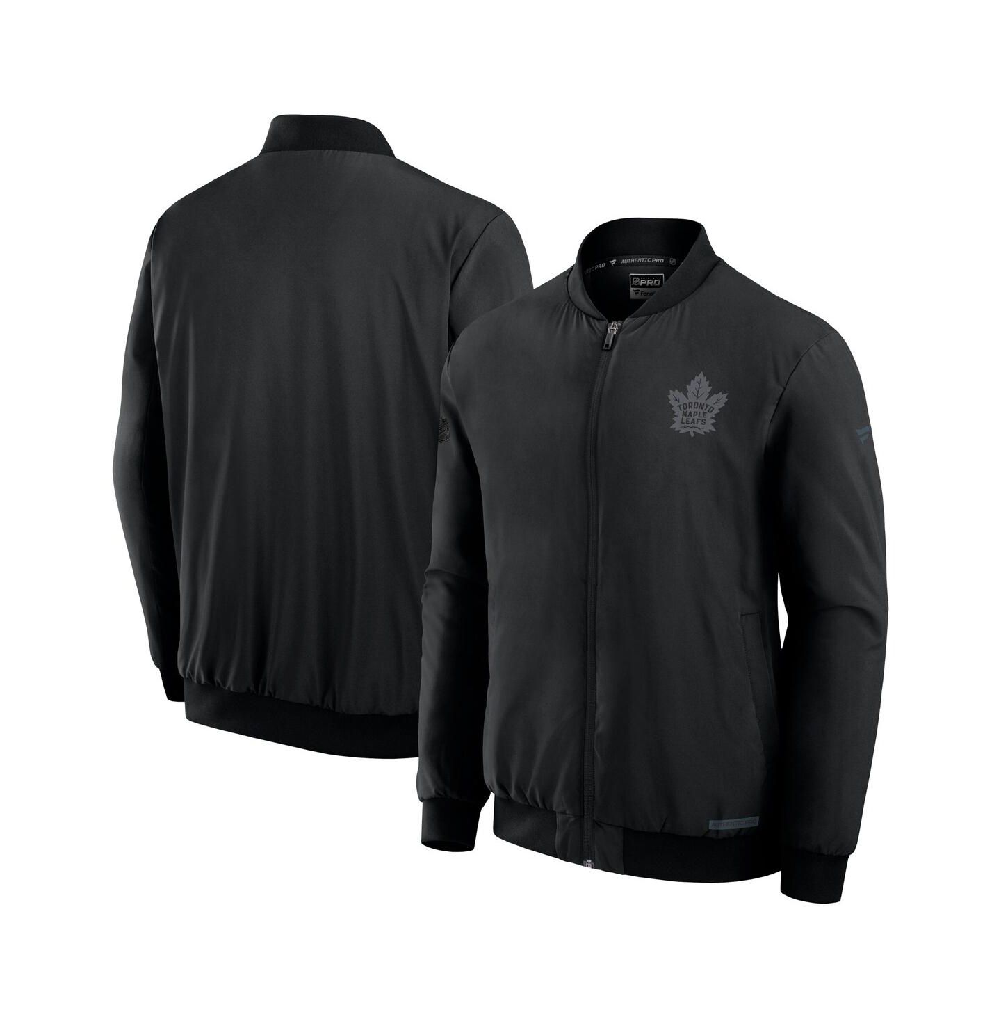 Мужская куртка Fanatics Black Toronto Maple Leaf's Authentic Pro Road Full-Zip Bomber — фото 1