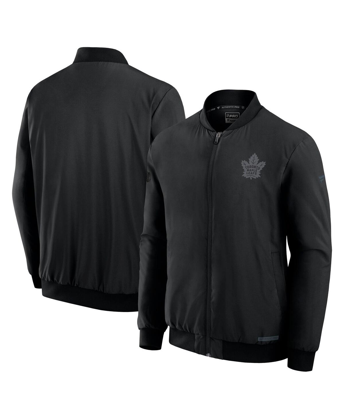 Men's Black Toronto Maple Leaf's Authentic Pro Road Full-Zip Bomber Jacket - Black