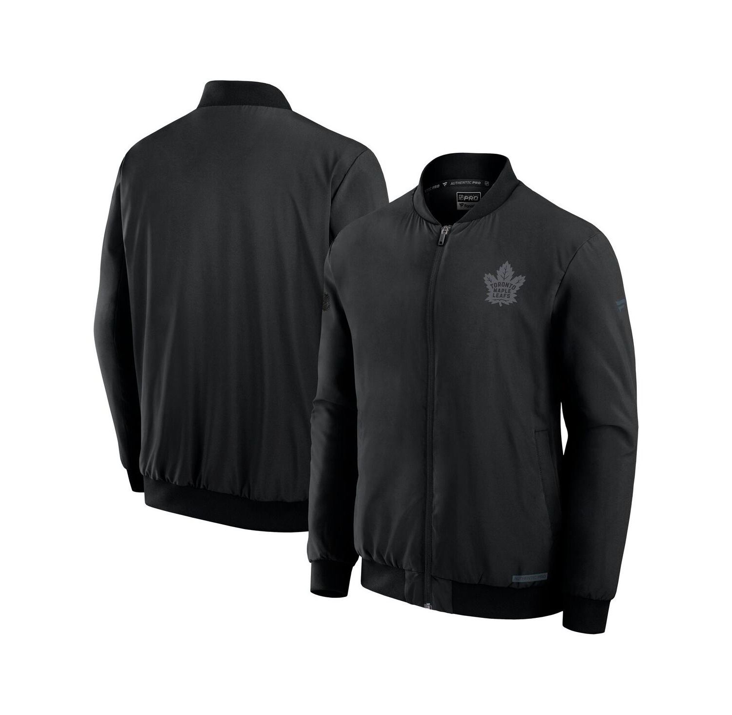 Men's Black Toronto Maple Leaf's Authentic Pro Road Full-Zip Bomber Jacket