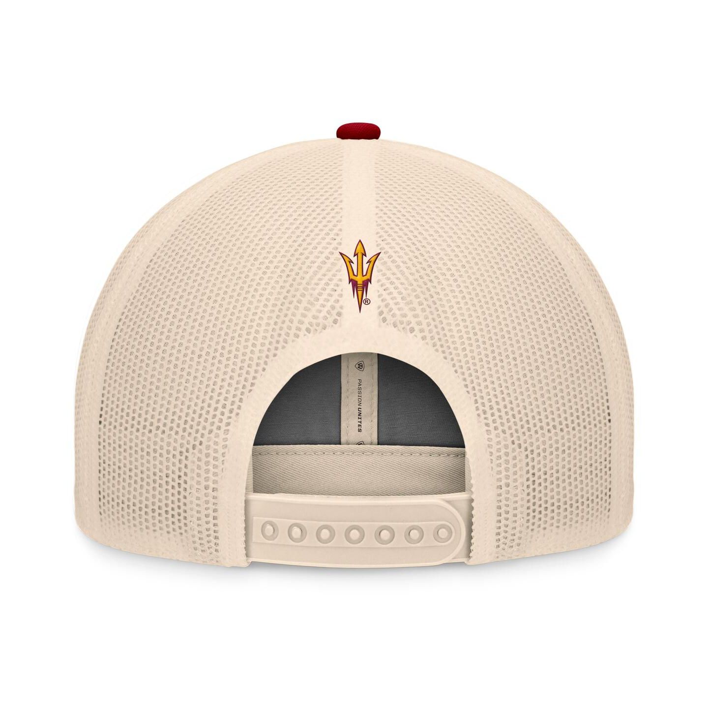 Мужская кепка Top of the World Maroon/Natural Arizona State Sun Devils Bennett Trucker Adjustable Hat — фото 4