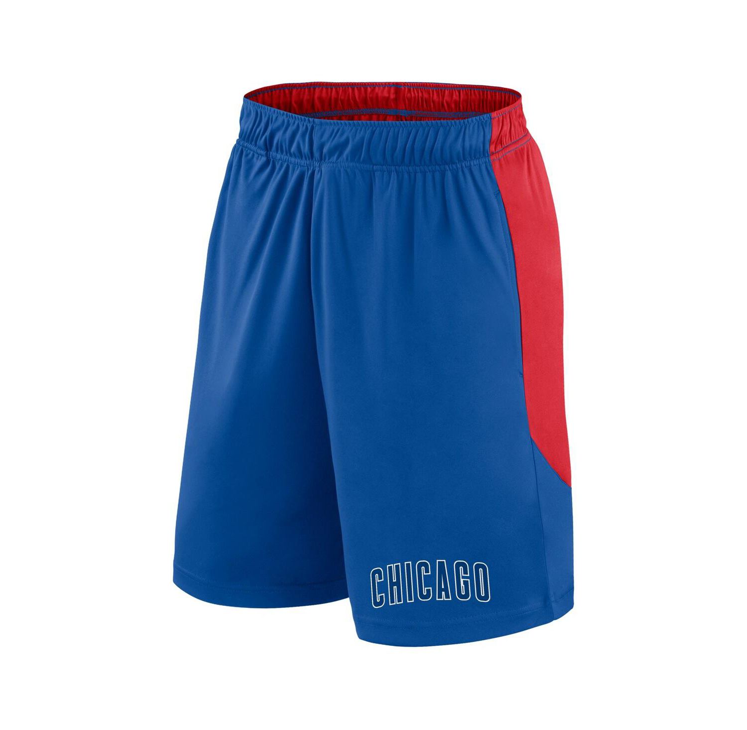 Men's Royal/Red Chicago Cubs Launch Polyester Shorts
