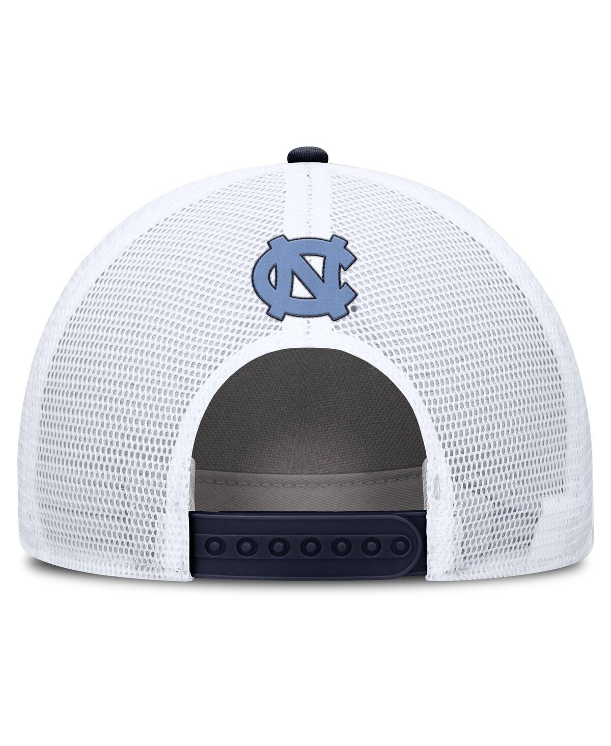 Jordan Men's Navy/white North Carolina Tar Heels 2025 On-field Rise Patch Trucker Adjustable Hat In Multi
