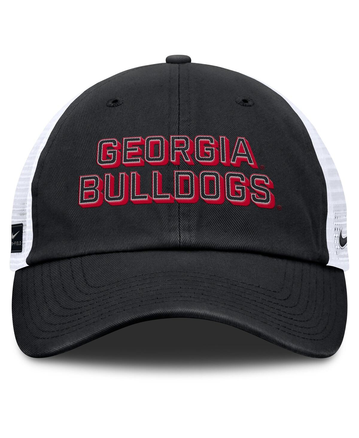 Nike Men's Black Georgia Bulldogs 2025 Gameday On-field Club Adjustable Trucker Hat In Black