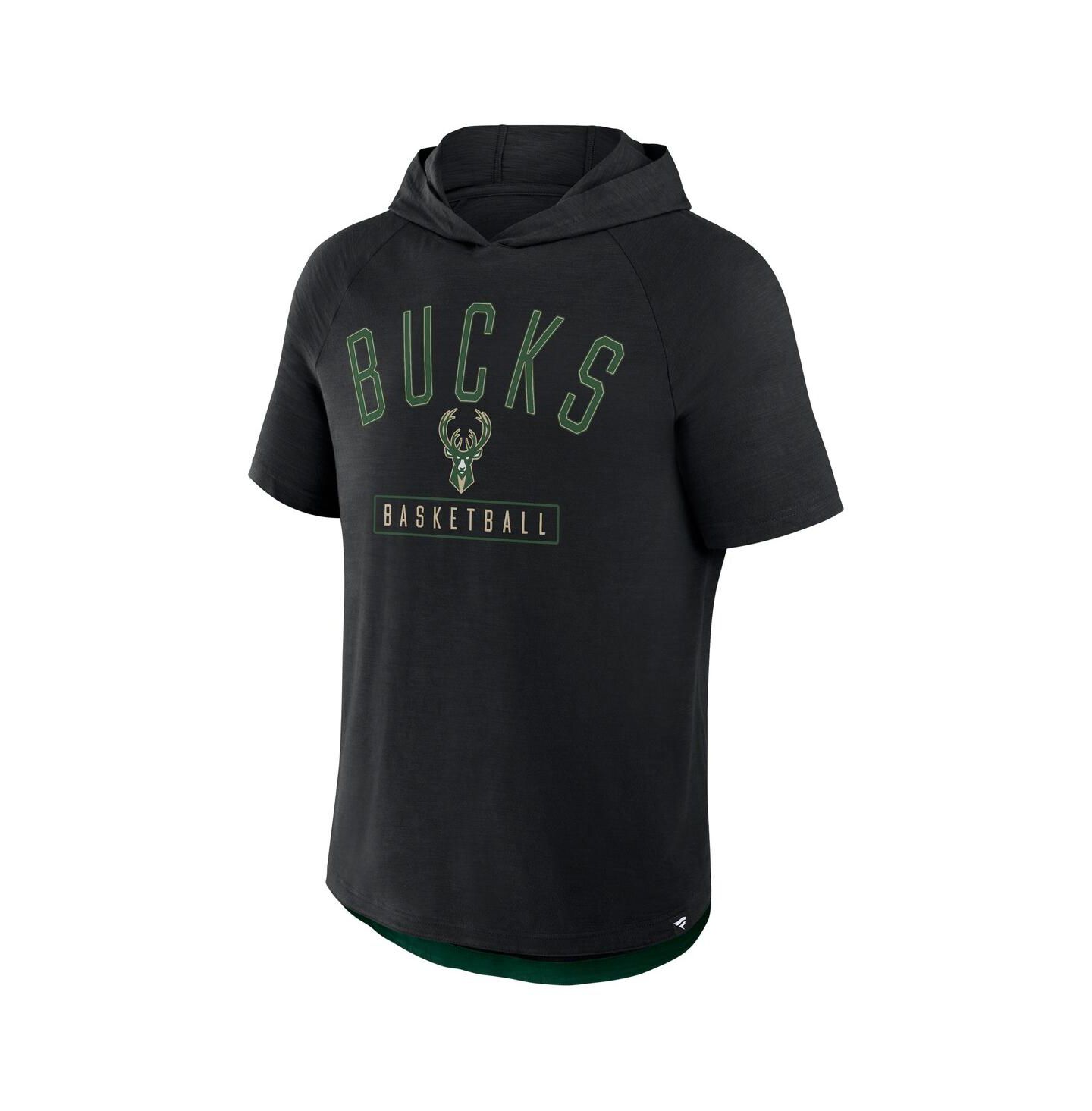 Мужское худи Fanatics Black Milwaukee Bucks Pass Legend Raglan T-Shirt — фото 2