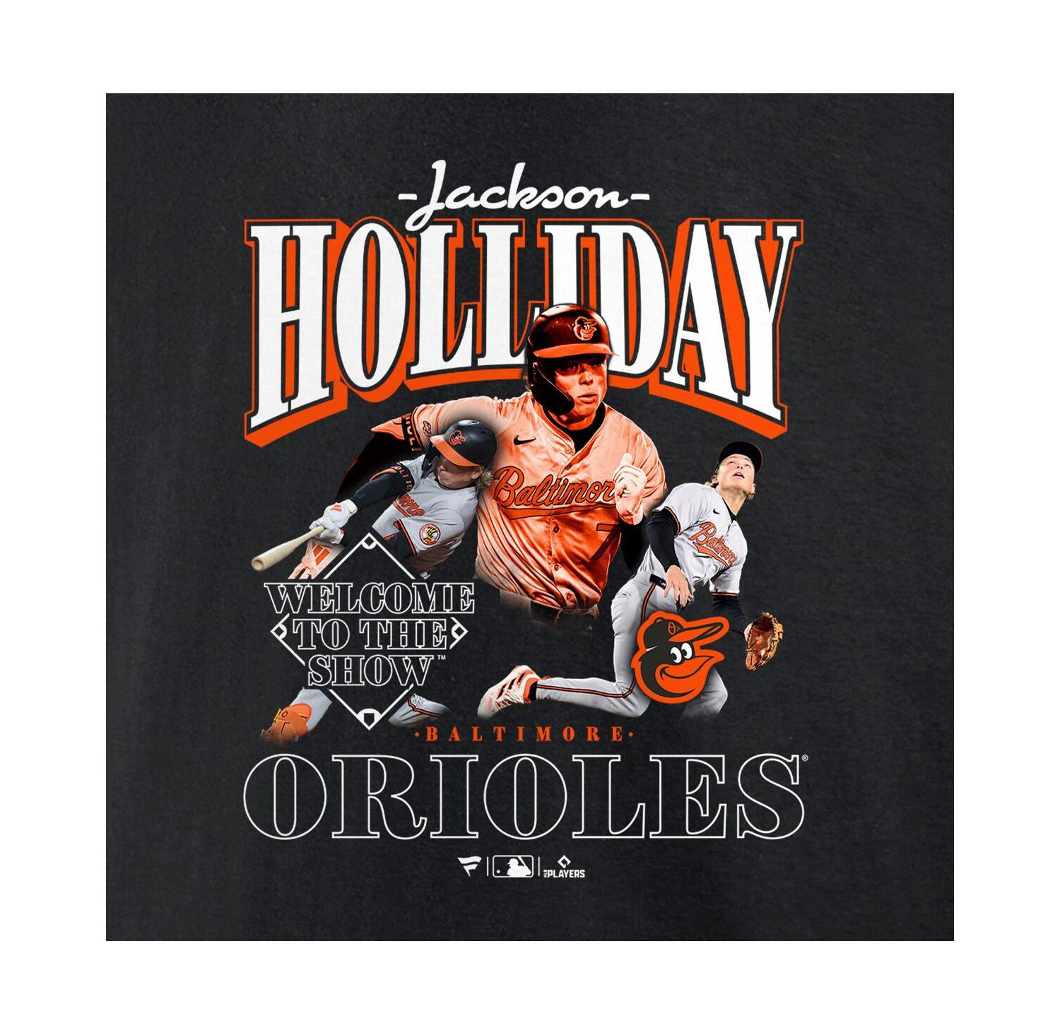 Men's Jackson Holliday Black Baltimore Orioles Welcome to the Show T-Shirt