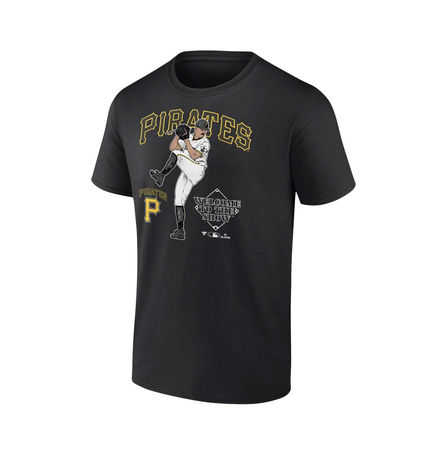 Мужская футболка Fanatics Mto Label Paul Skenes Black Pittsburgh Pirates Welcome To The Show — фото 2