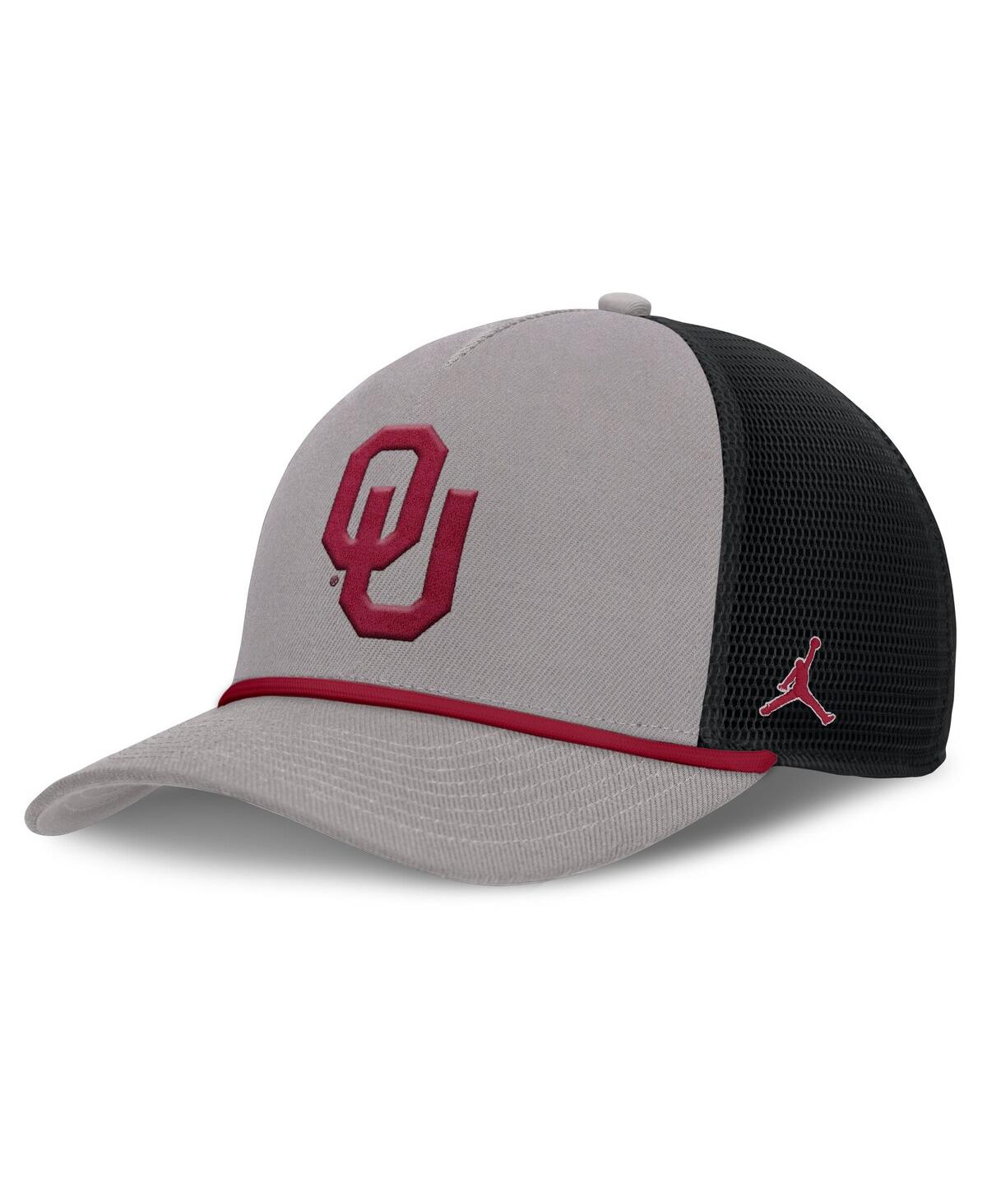 Jordan Men's Gray Oklahoma Sooners Rise Primetime Trucker Adjustable Hat In Gray