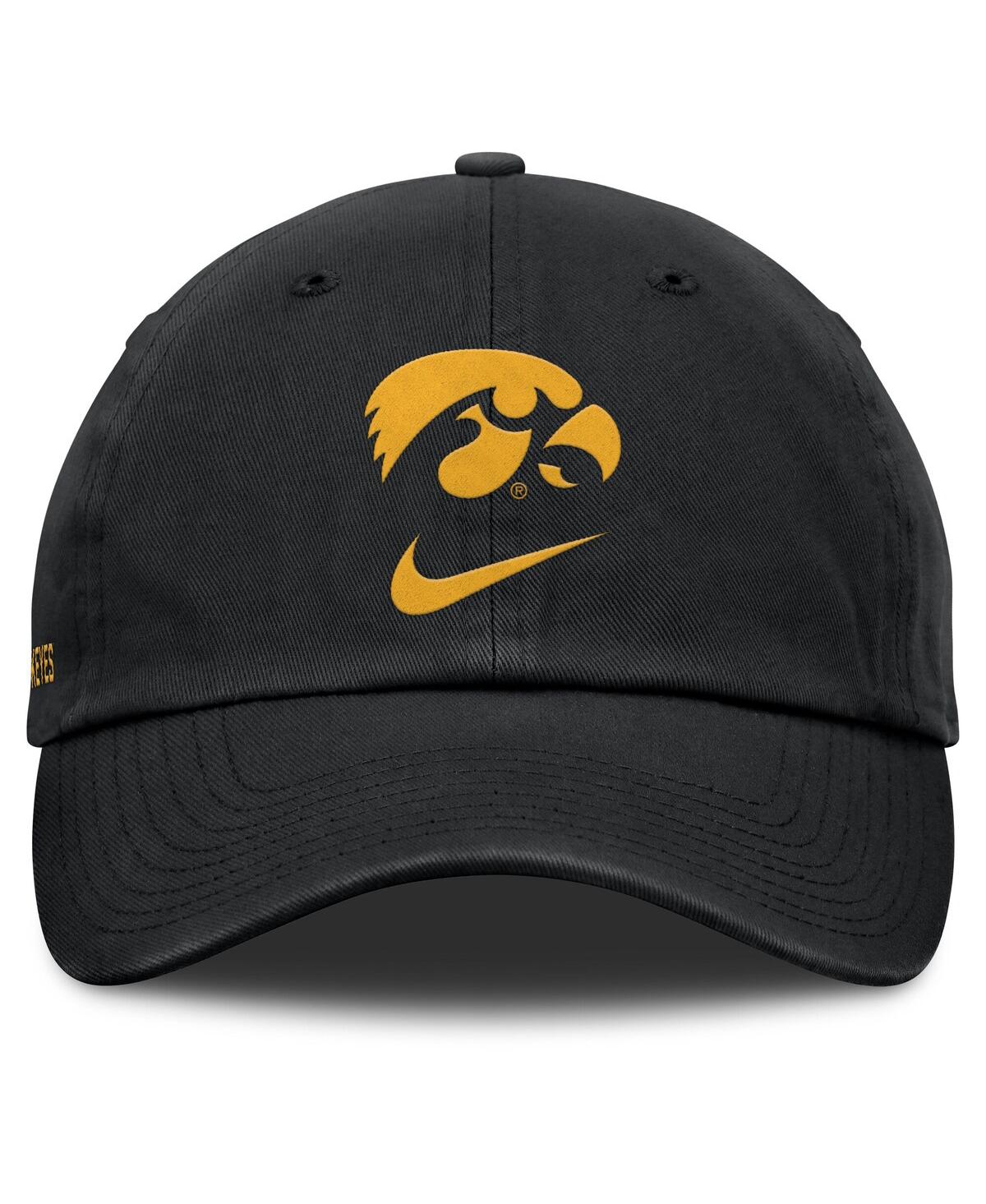 Nike Men's Black Iowa Hawkeyes Primetime Club Adjustable Hat In Black