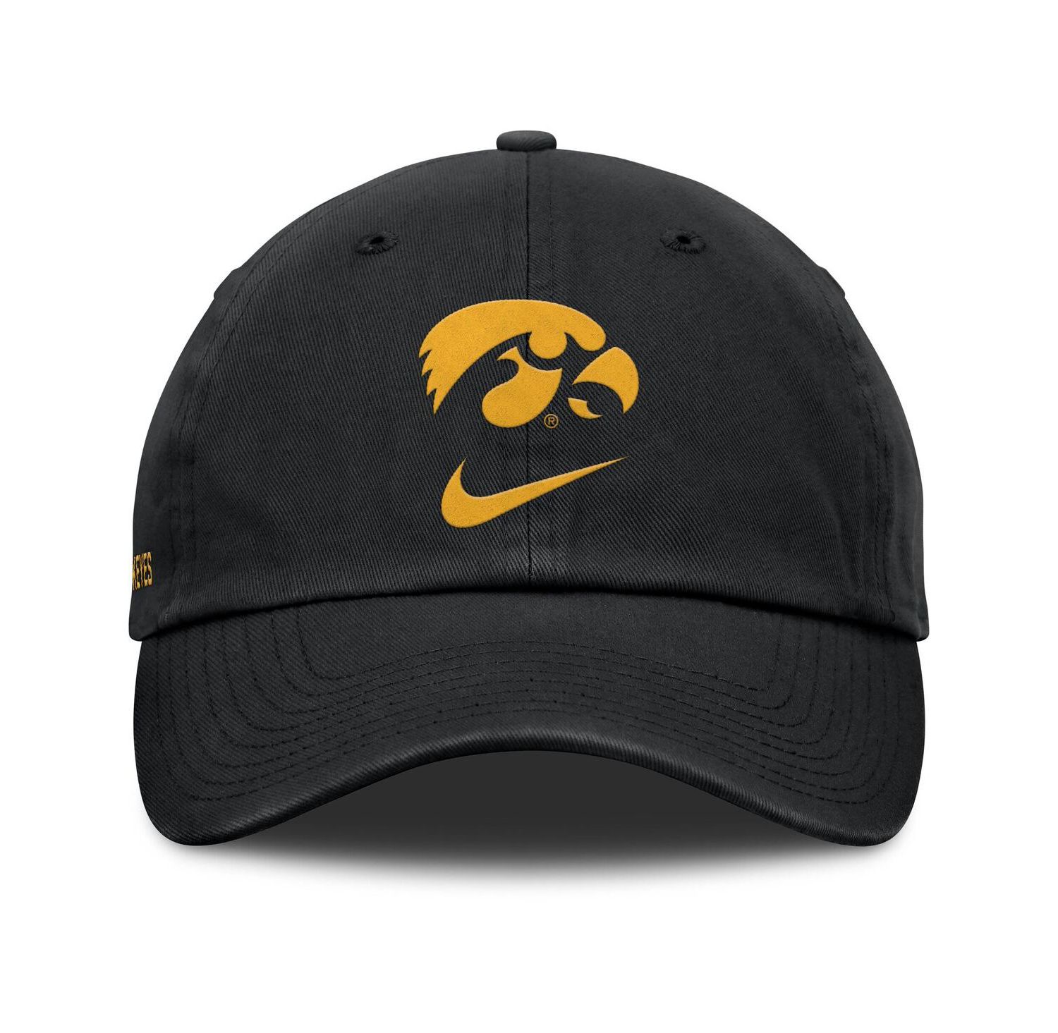 Men's Black Iowa Hawkeyes Primetime Club Adjustable Hat