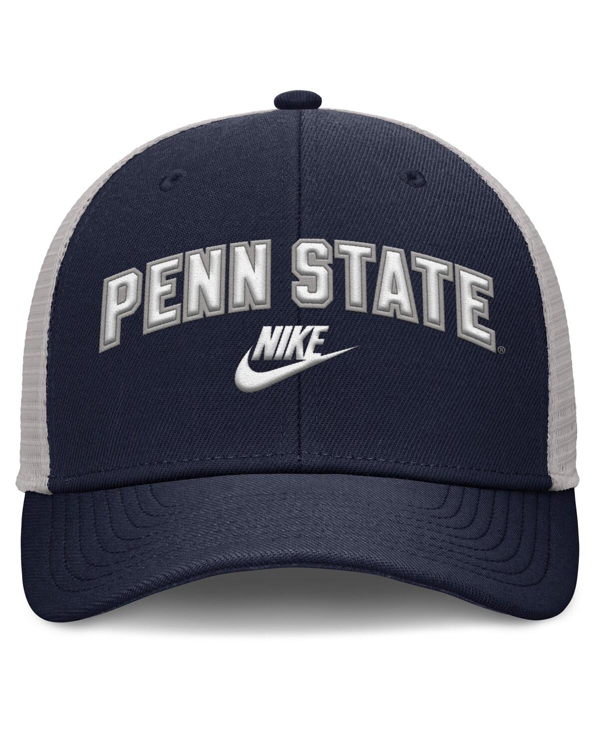 Nike Navy/gray Penn State Nittany Lions Legacy Arch Rise Performance Trucker Adjustable Hat In Multi